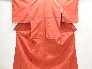 霞模様織り出し手織り紬着物